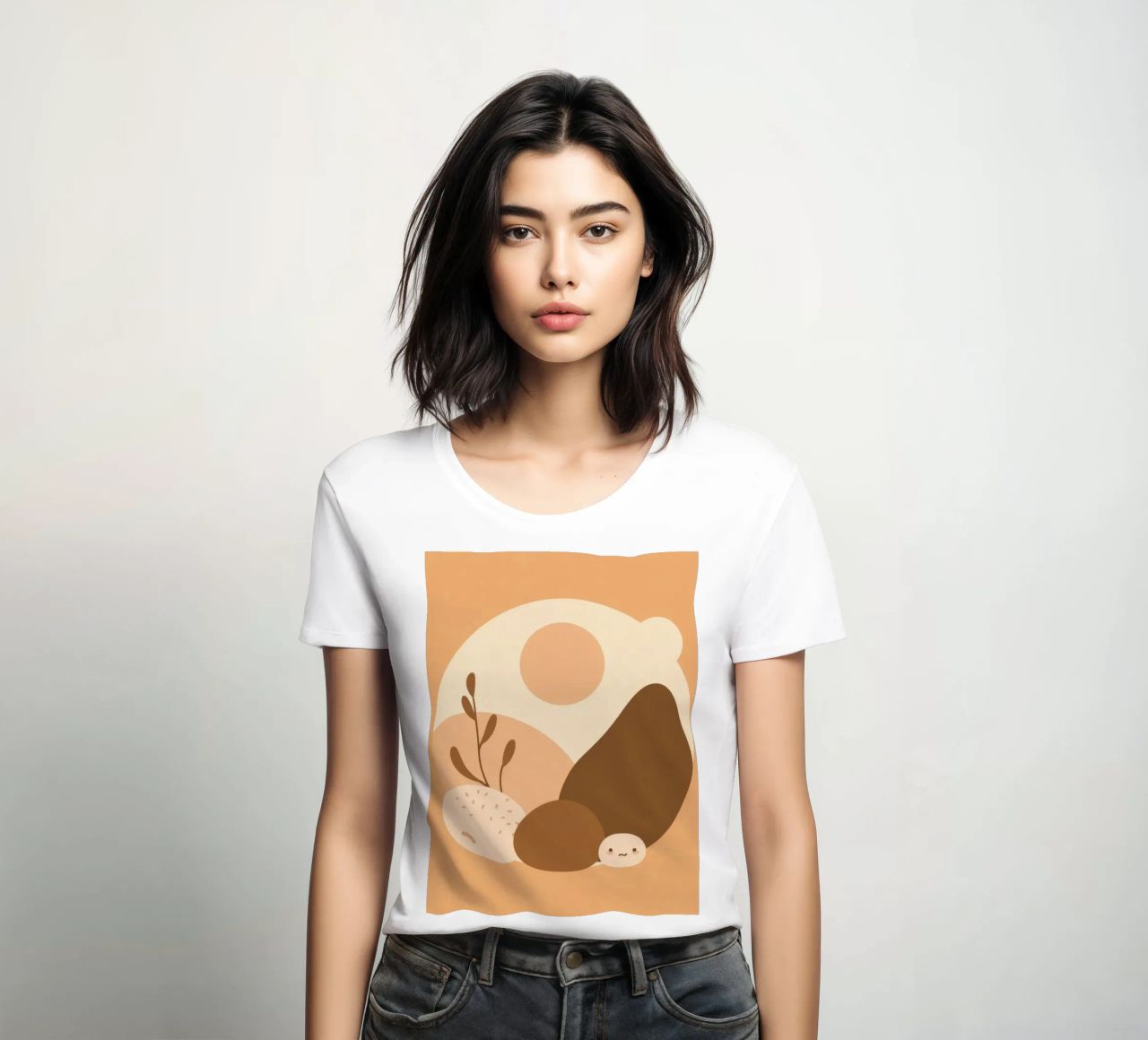 Design unico con elementi astratti e colori tenui t-shirt da donna da DesignDoodle