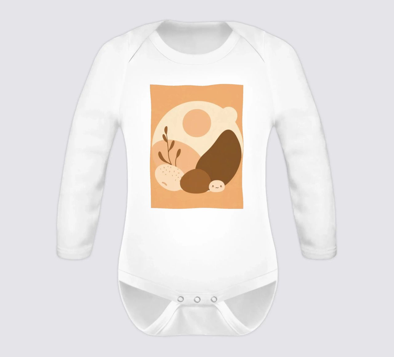 Design unico con elementi astratti e colori tenui body neonato maniche lunghe da DesignDoodle