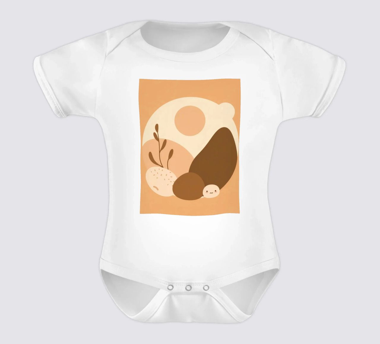 Design unico con elementi astratti e colori tenui body neonato maniche corte da DesignDoodle