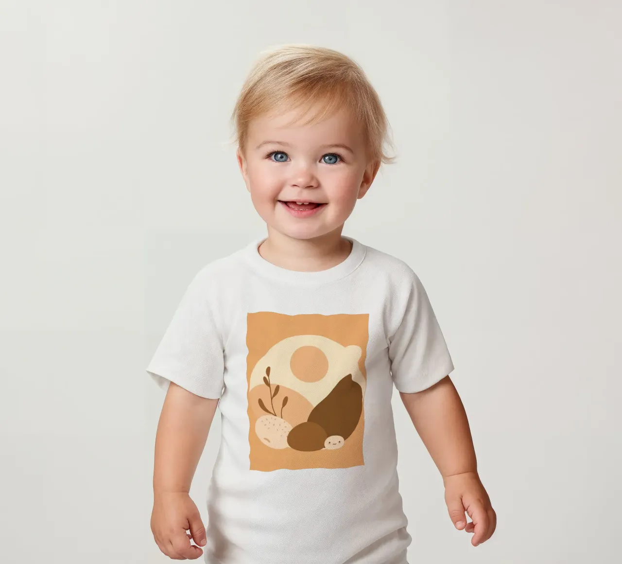 Design unico con elementi astratti e colori tenui maglietta neonato da DesignDoodle