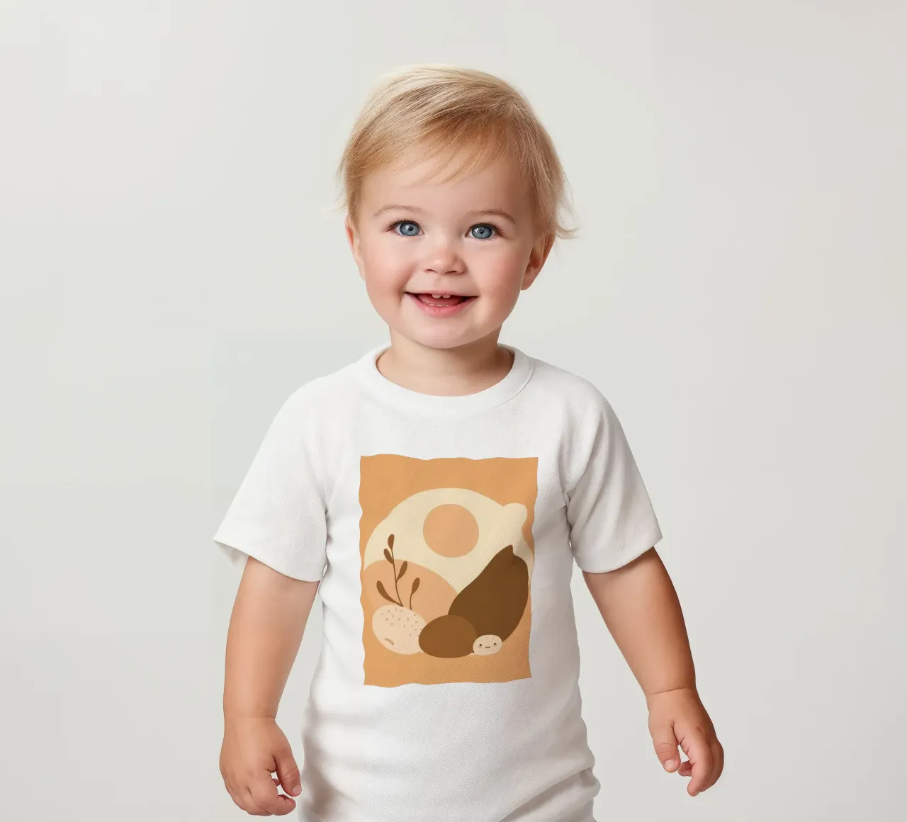 Un design unique avec des éléments abstraits et des couleurs douces t-shirt pour bébé de DesignDoodle