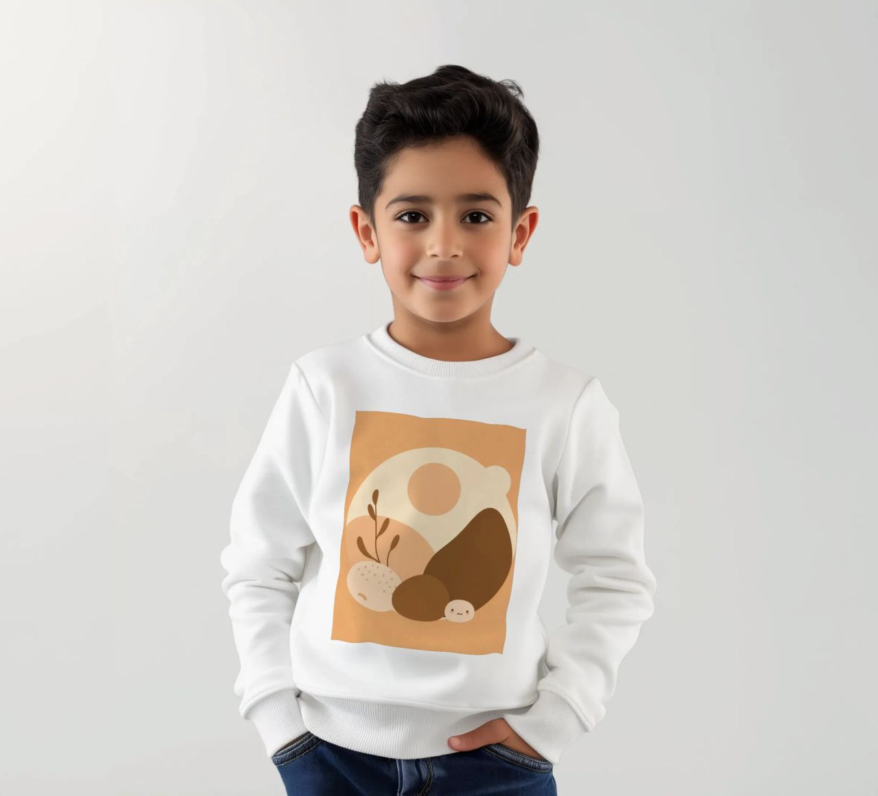 Design unico con elementi astratti e colori tenui felpa bambino da DesignDoodle
