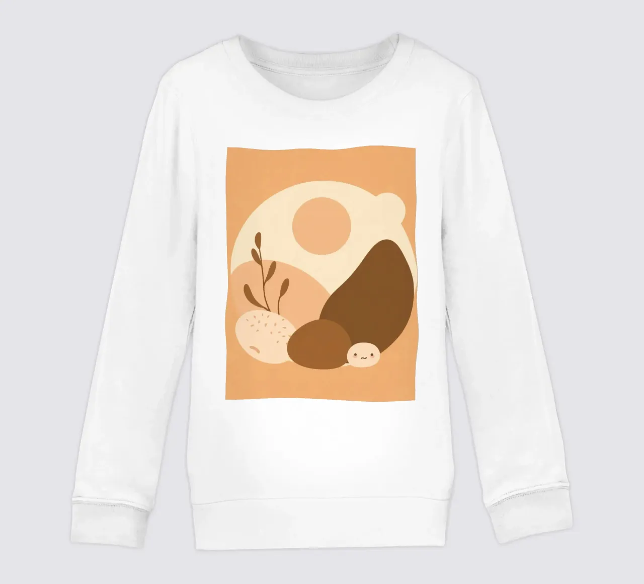 Uniek ontwerp met abstracte elementen en zachte kleuren kinder sweatshirt van DesignDoodle