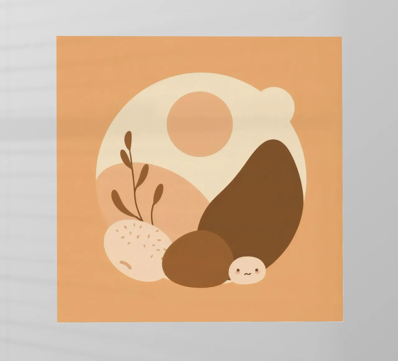 Uniek ontwerp met abstracte elementen en zachte kleuren backlit folie van DesignDoodle