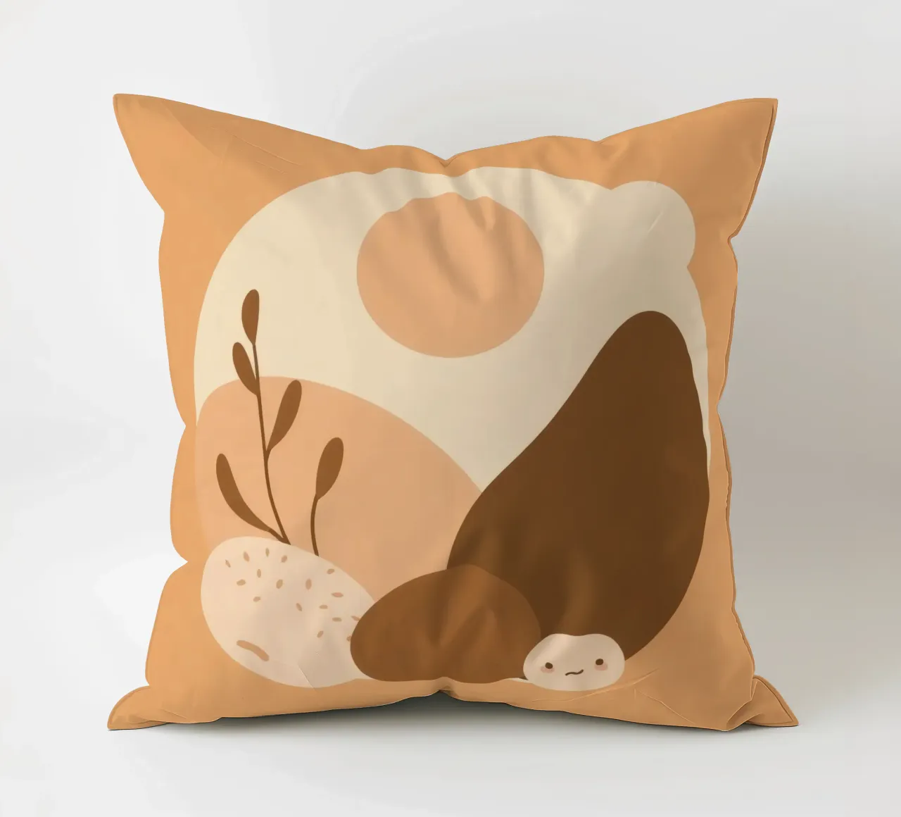 Design unico con elementi astratti e colori tenui cuscino da DesignDoodle