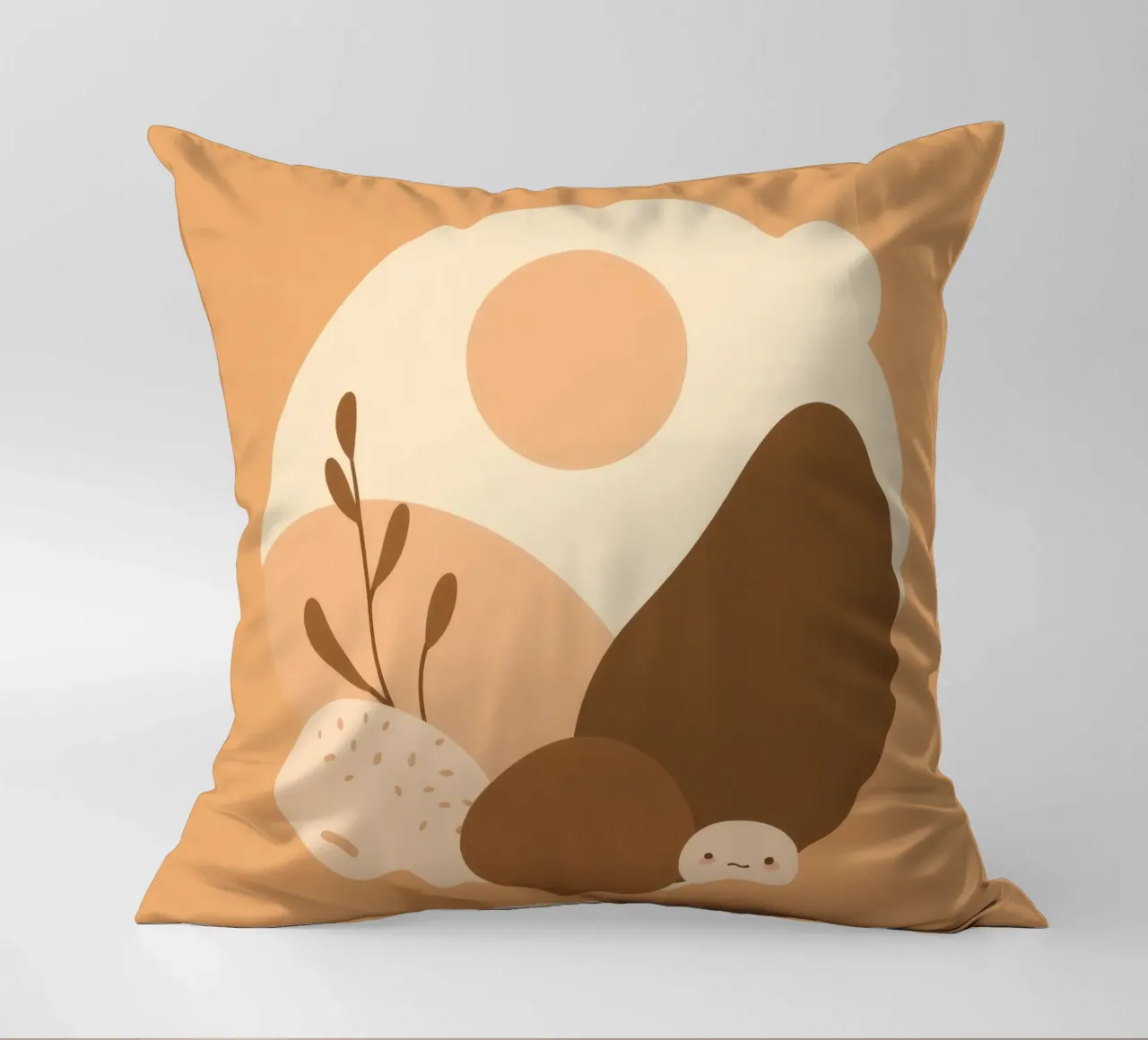 Design unico con elementi astratti e colori tenui cuscino da DesignDoodle