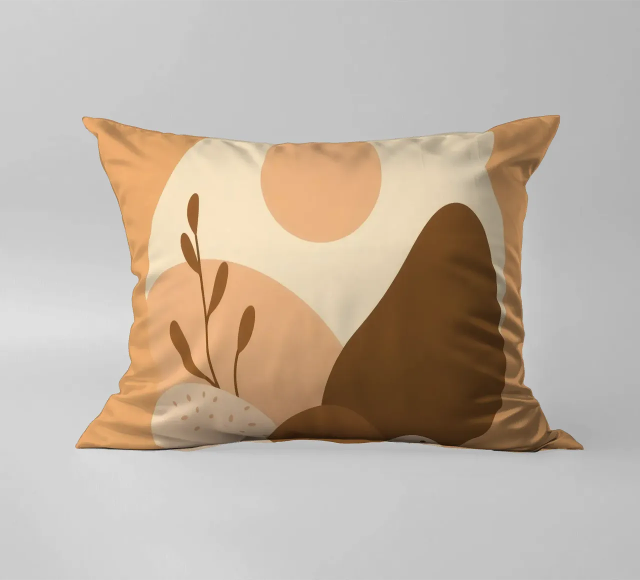 Design unico con elementi astratti e colori tenui cuscino da DesignDoodle