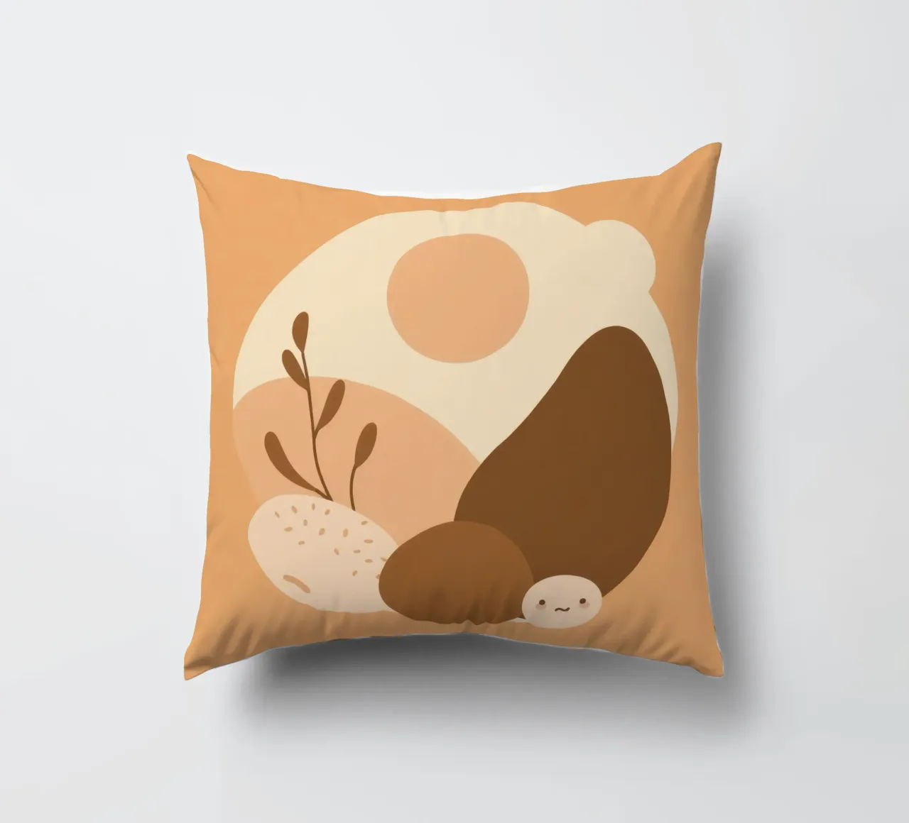 Design unico con elementi astratti e colori tenui cuscino da DesignDoodle