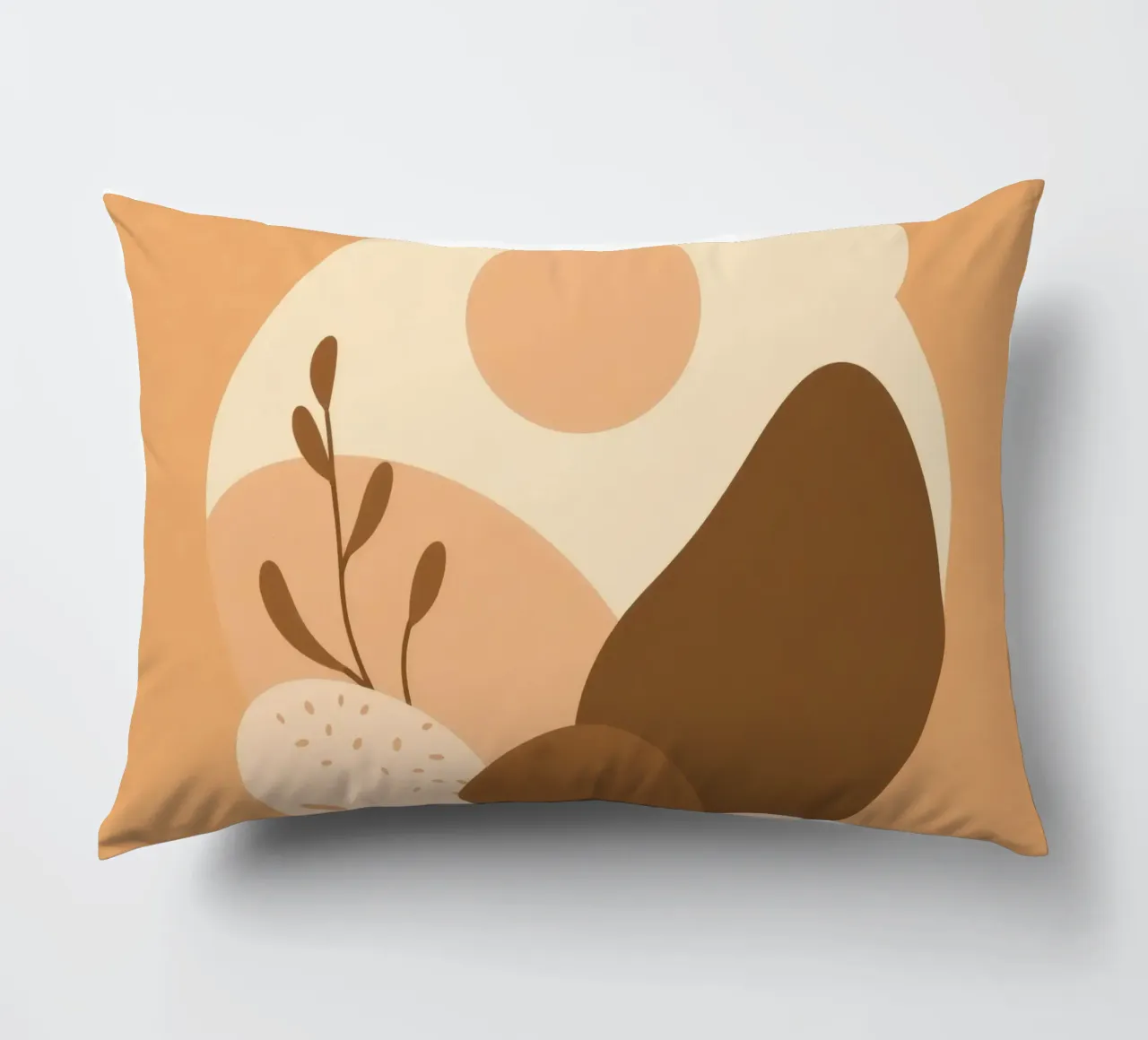 Design unico con elementi astratti e colori tenui cuscino da DesignDoodle