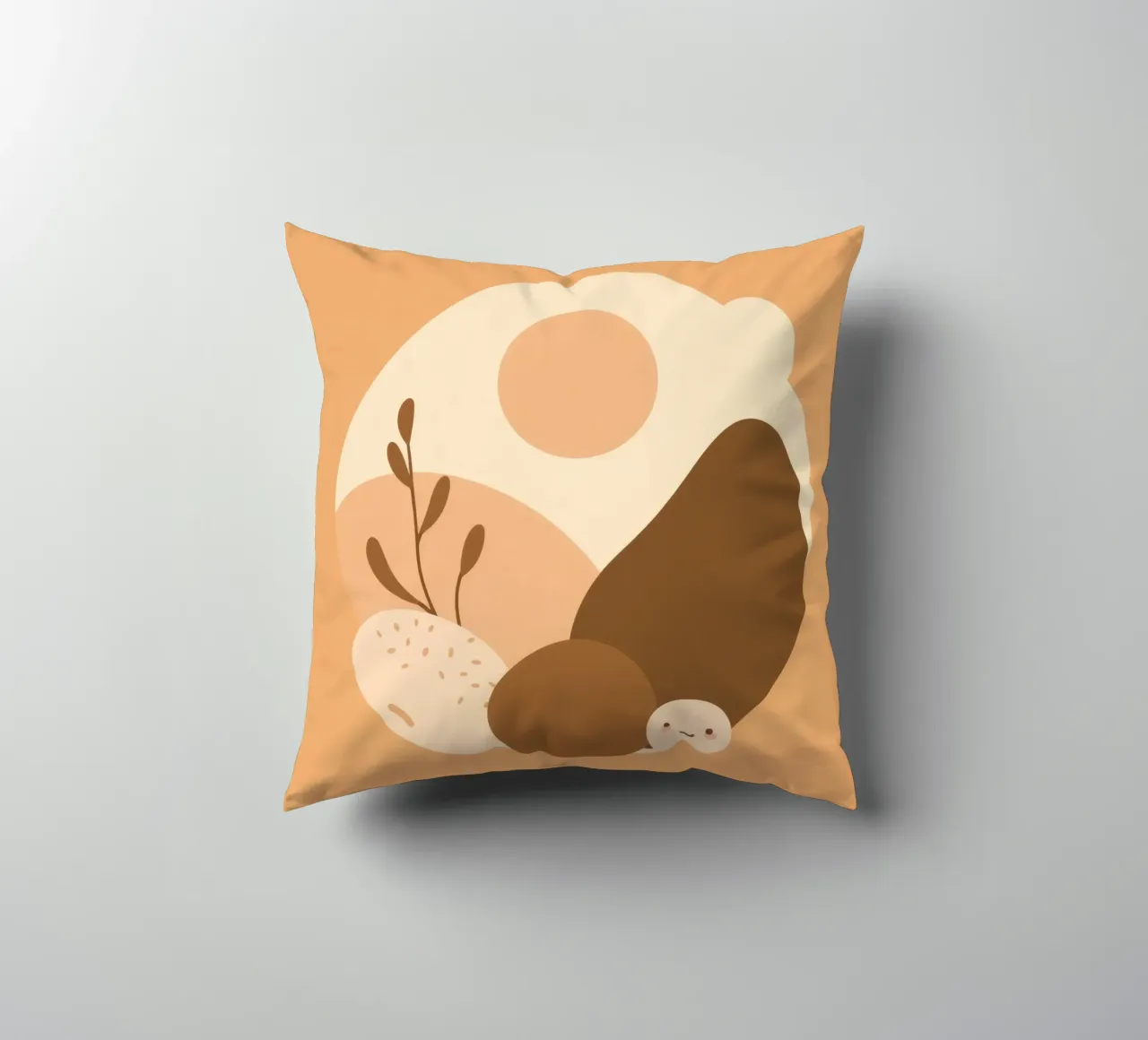 Design unico con elementi astratti e colori tenui cuscino da DesignDoodle