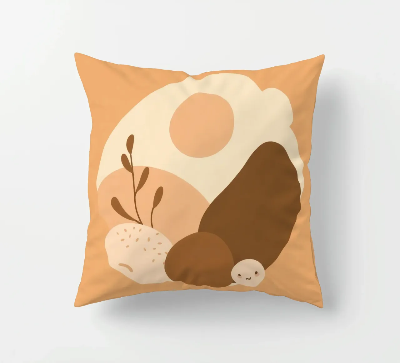 Design unico con elementi astratti e colori tenui cuscino da DesignDoodle