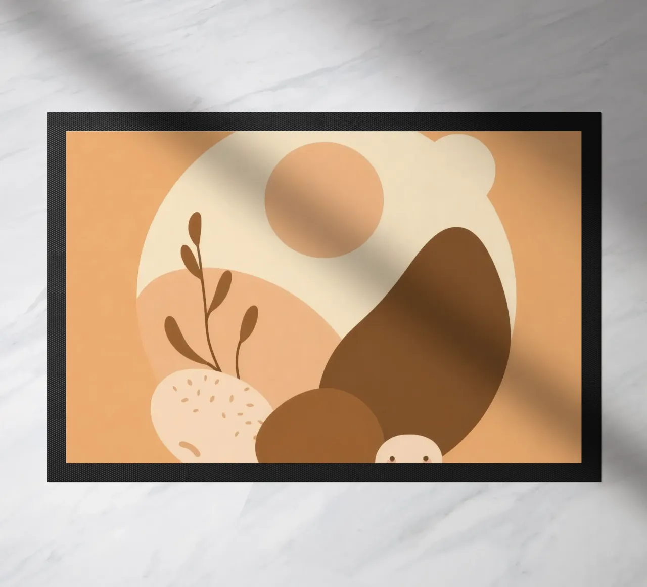 Un design unique avec des éléments abstraits et des couleurs douces paillasson de DesignDoodle