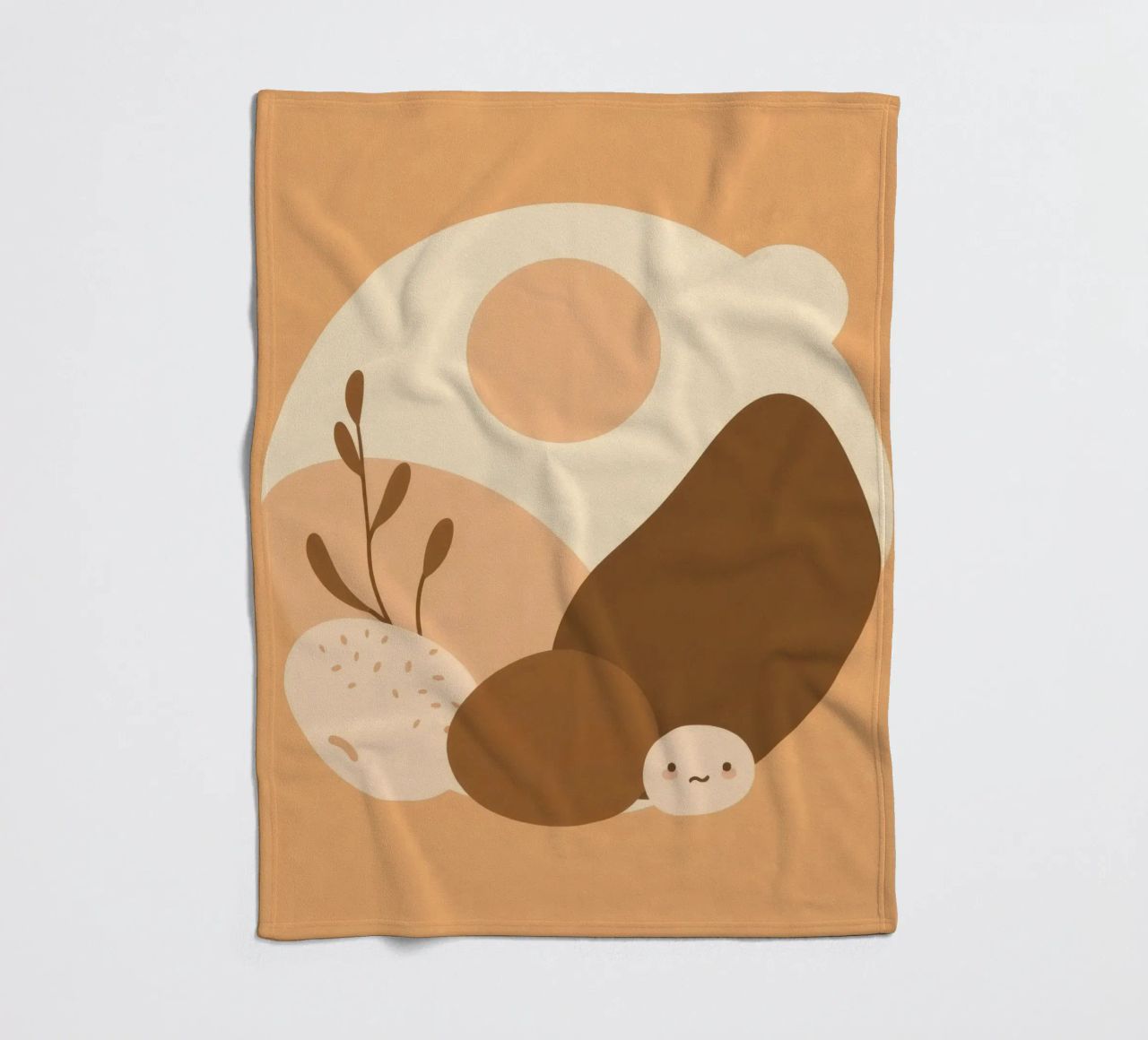 Design unico con elementi astratti e colori tenui coperta in pile da DesignDoodle