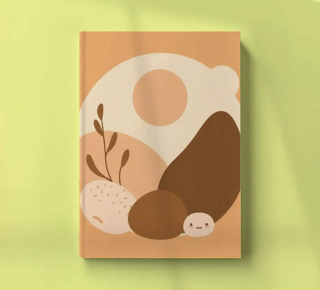 Un design unique avec des éléments abstraits et des couleurs douces carnet de notes de DesignDoodle