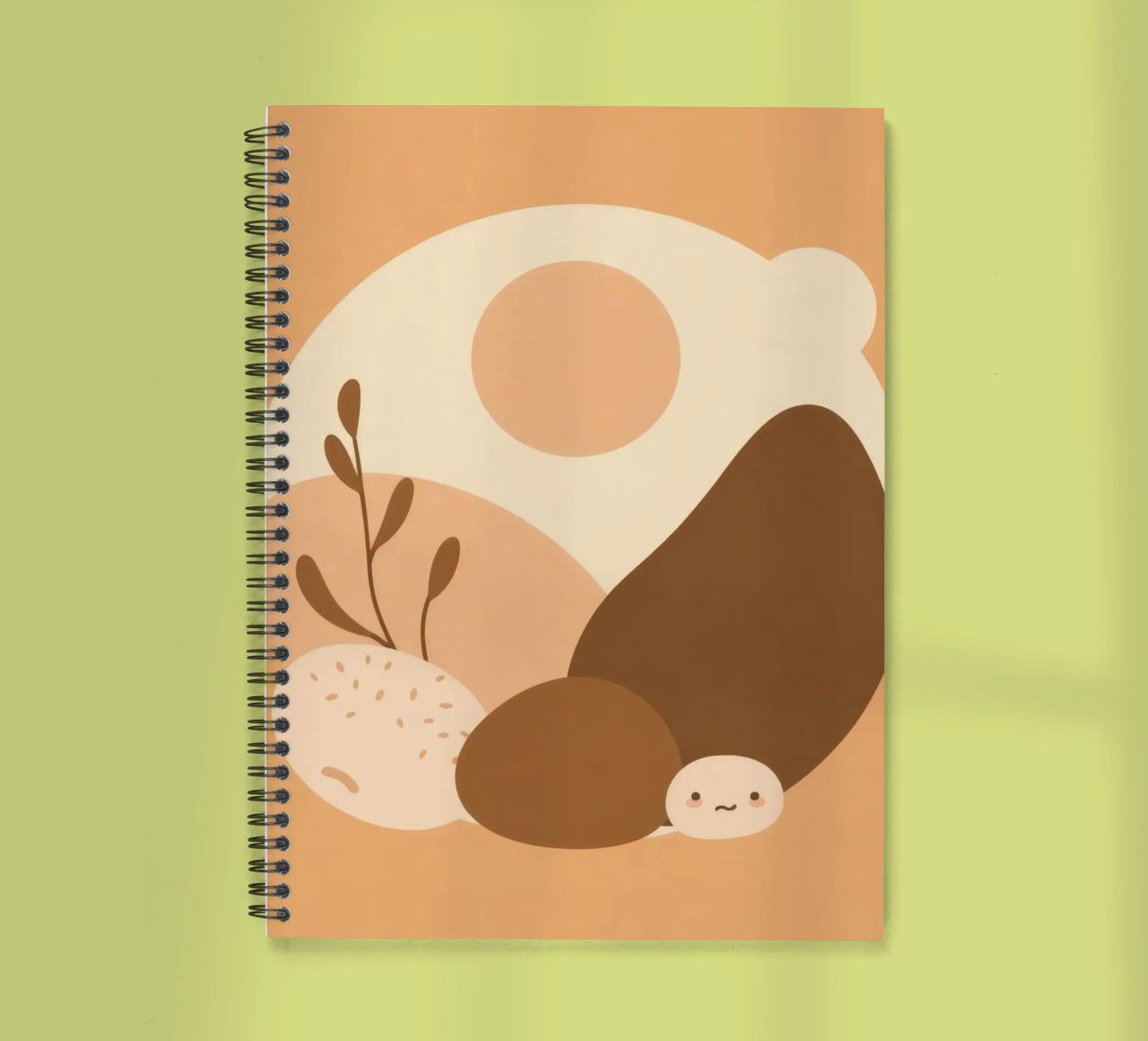 Design unico con elementi astratti e colori tenui diario ad anelli da DesignDoodle