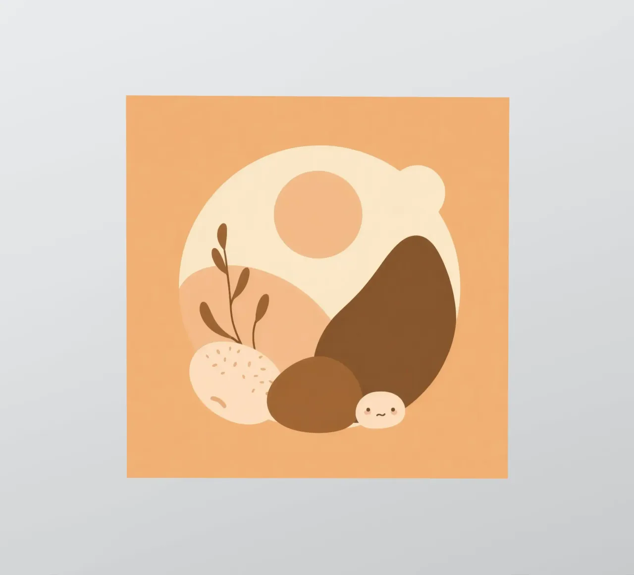 Design unico con elementi astratti e colori tenui adesivo da DesignDoodle