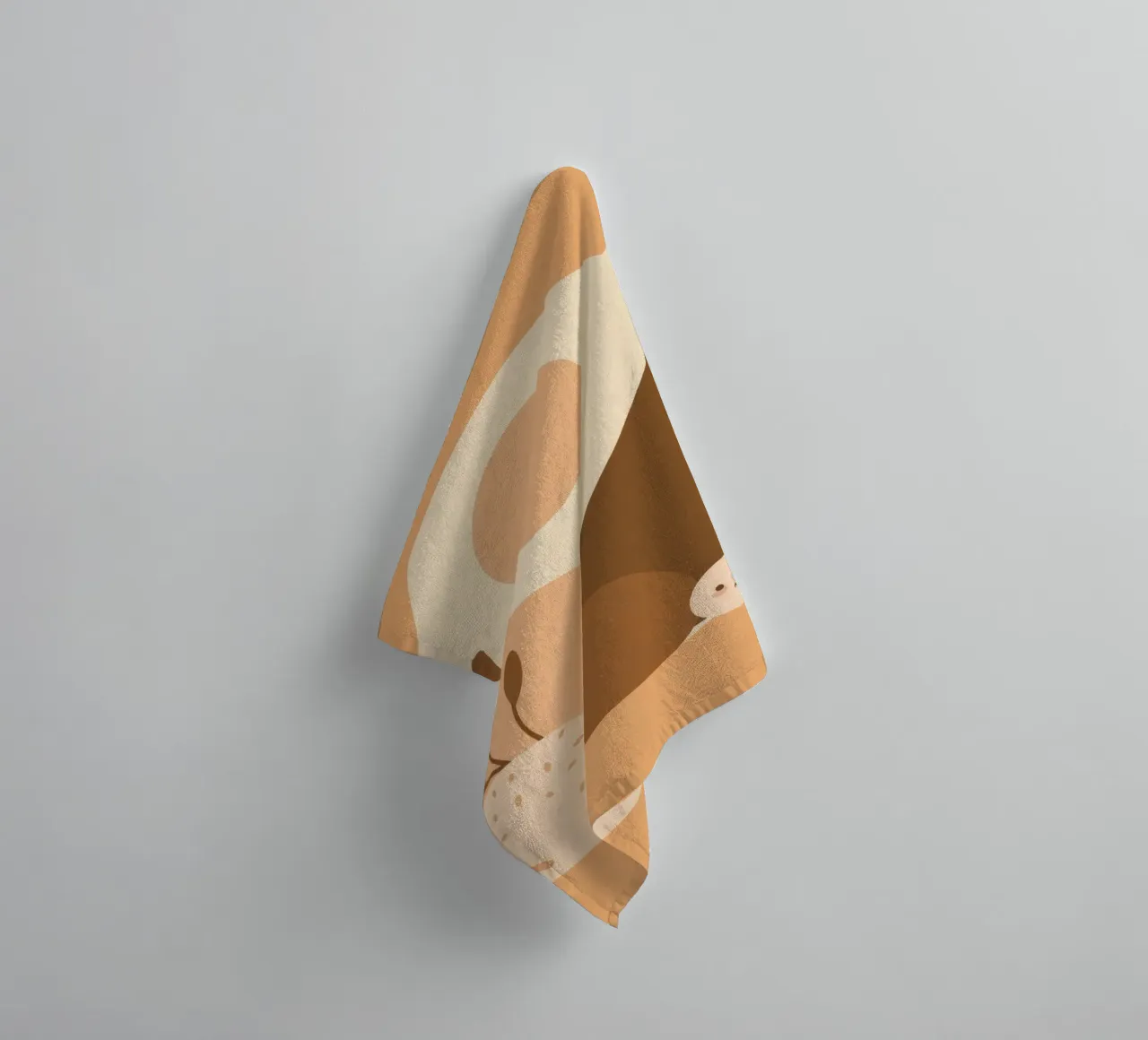 Un design unique avec des éléments abstraits et des couleurs douces serviette de bain de DesignDoodle