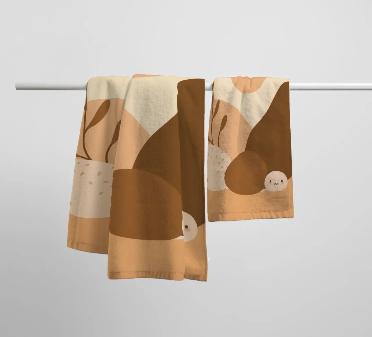 Design unico con elementi astratti e colori tenui asciugamano da bagno da DesignDoodle