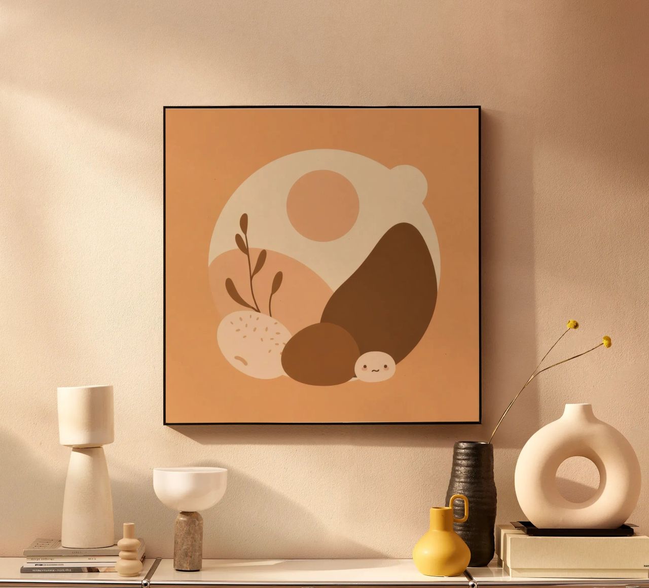 Design unico con elementi astratti e colori tenui plexiglass da DesignDoodle