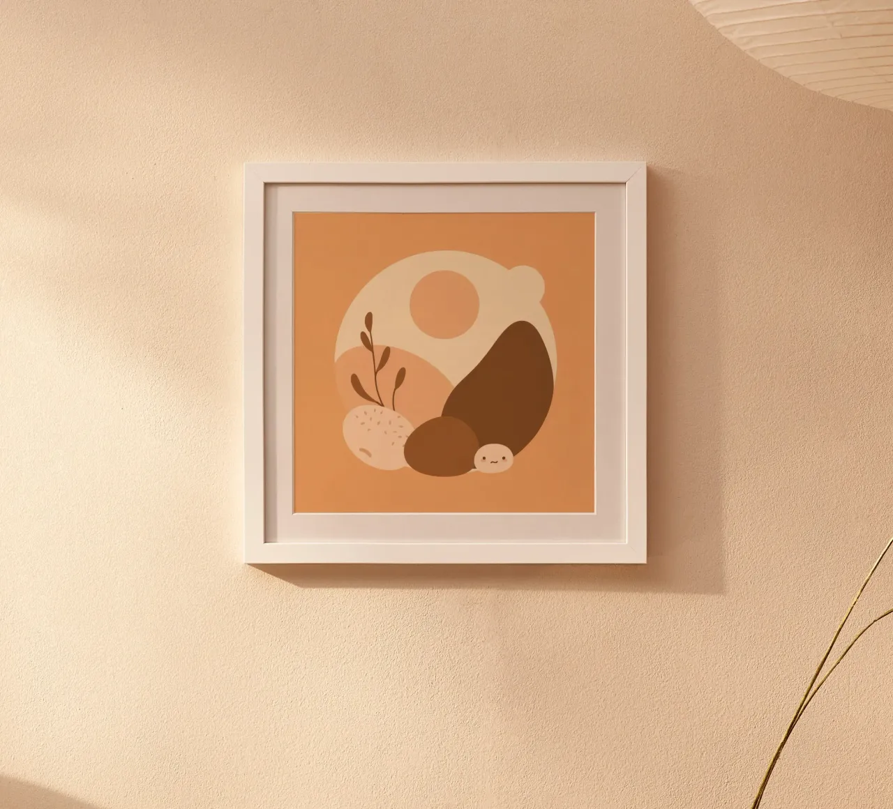 Un design unique avec des éléments abstraits et des couleurs douces poster de DesignDoodle