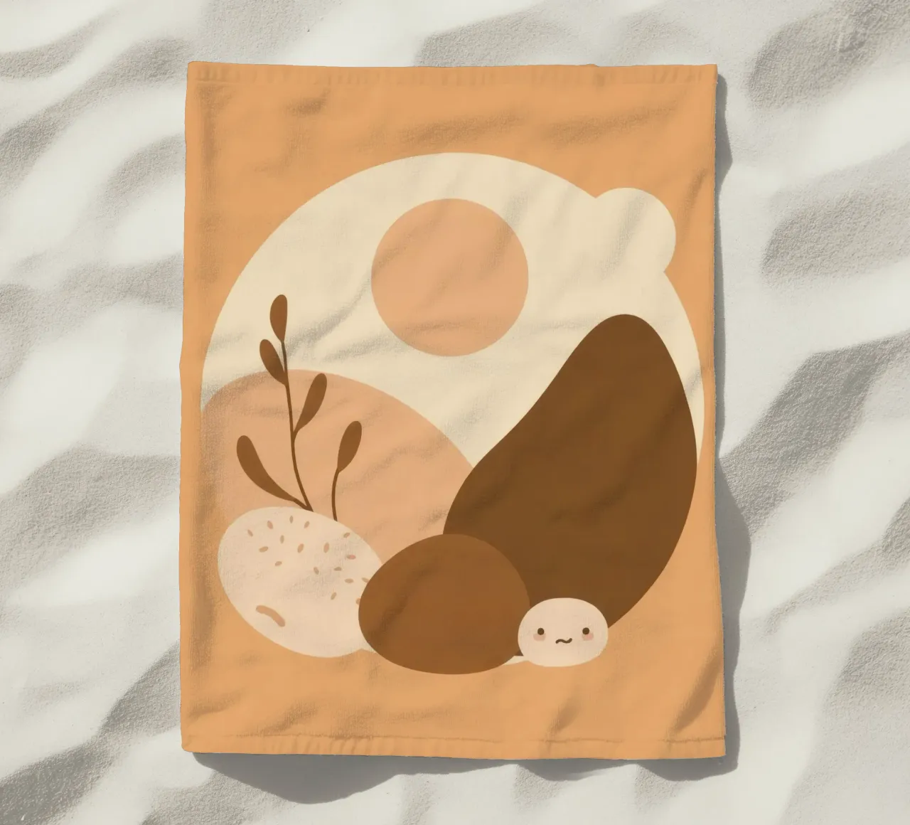 Design unico con elementi astratti e colori tenui telo mare da DesignDoodle