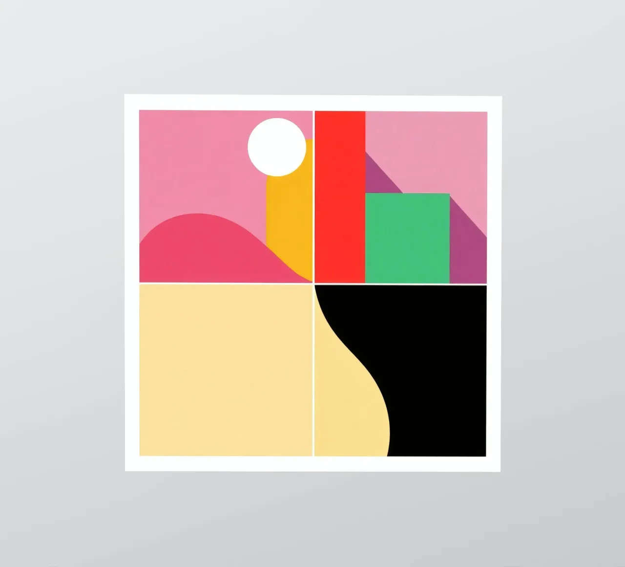 Bright geometric shapes create vibrant contrast sticker by DesignDoodle
