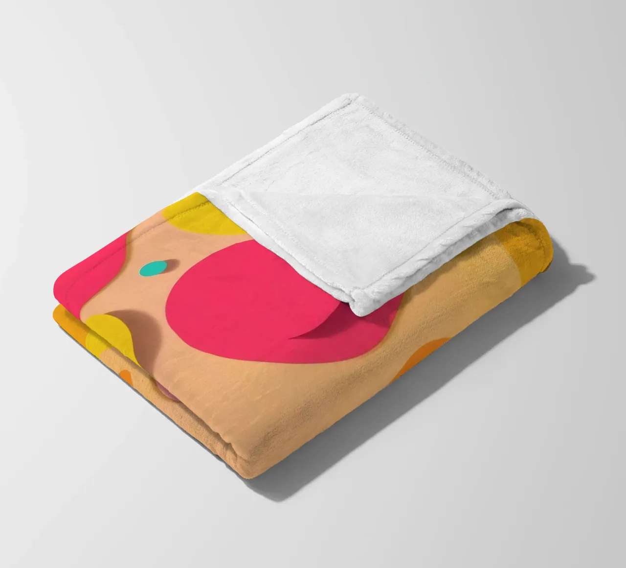 Brightly colored abstract shapes create a vibrant playful fleece blanket by DesignDoodle