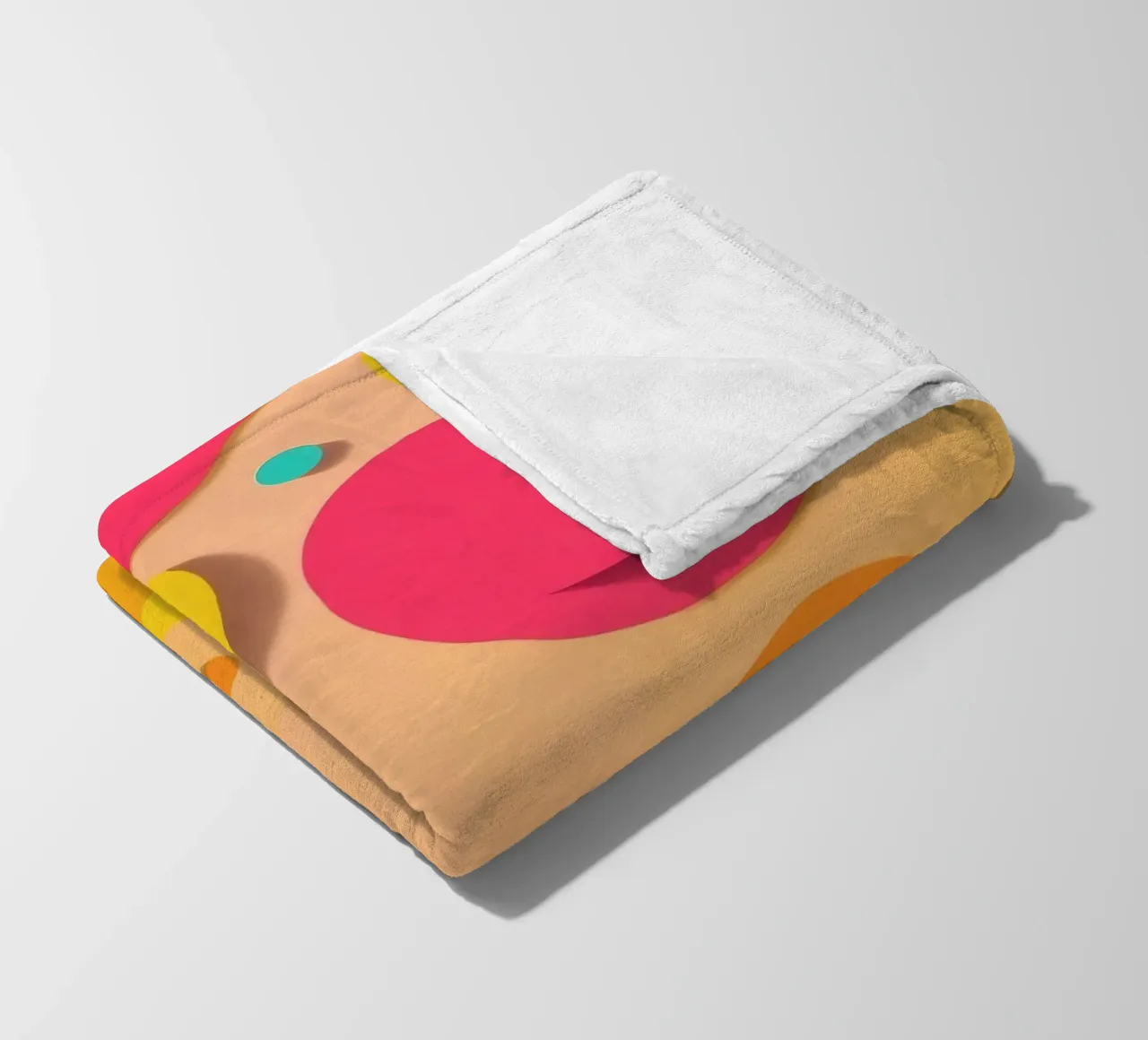 Brightly colored abstract shapes create a vibrant playful fleece blanket by DesignDoodle