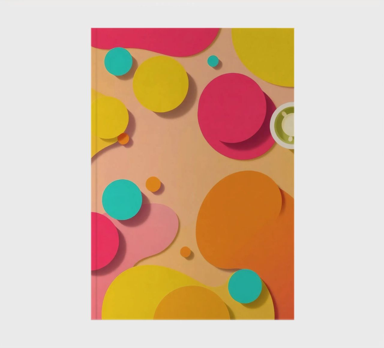Brightly colored abstract shapes create a vibrant playful notebook by DesignDoodle