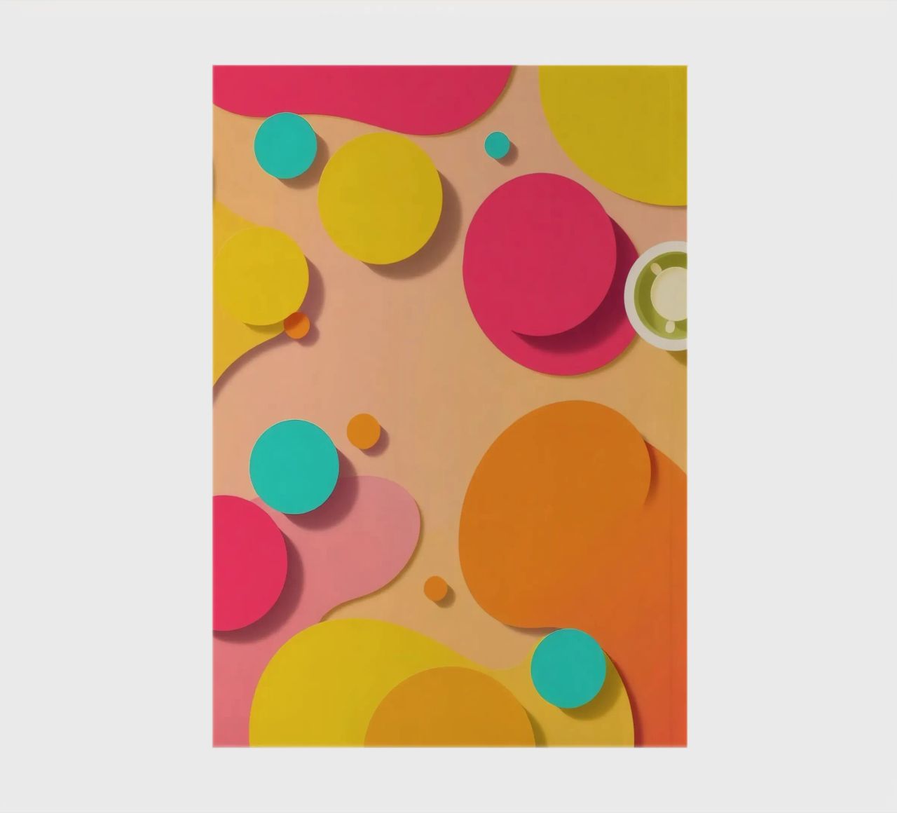 Brightly colored abstract shapes create a vibrant playful notebook by DesignDoodle