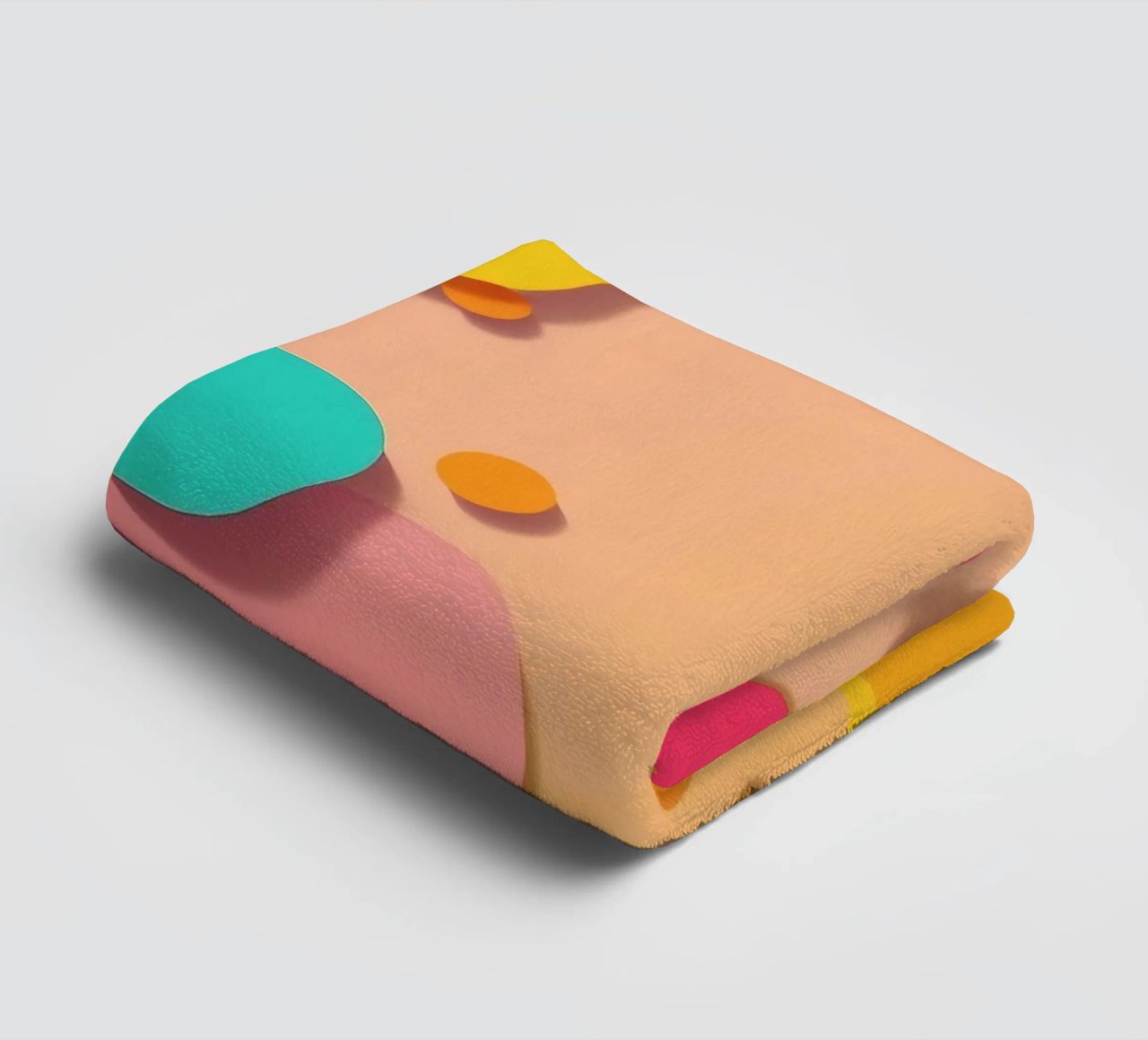Brightly colored abstract shapes create a vibrant playful towel by DesignDoodle