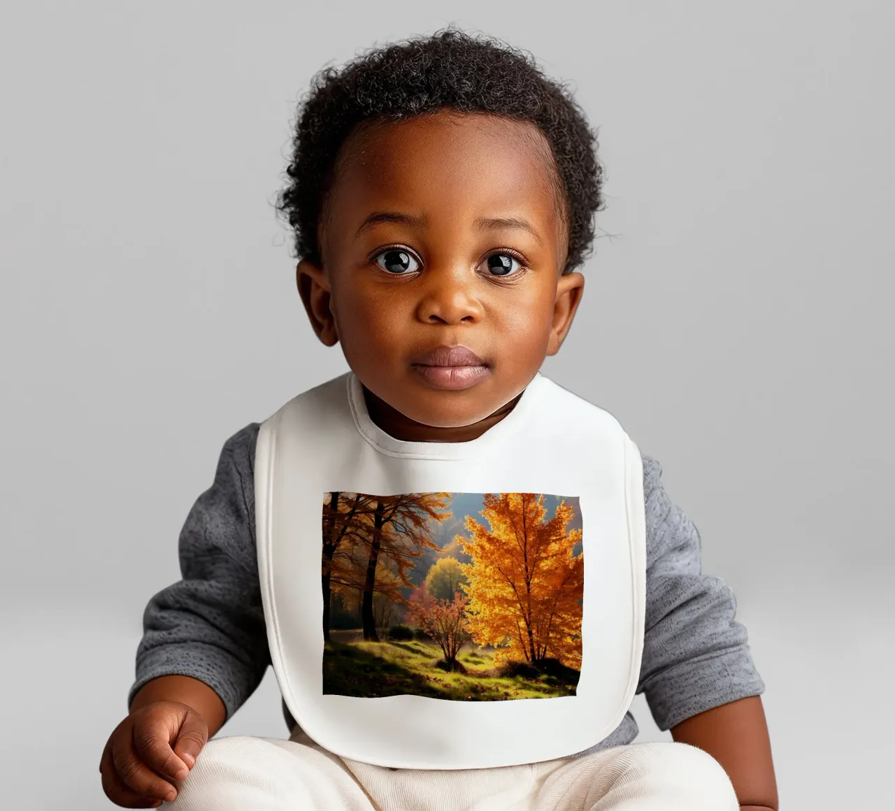 Vibrante fogliame autunnale in una foresta che mostra foglie colorate bavaglino da DesignDoodle