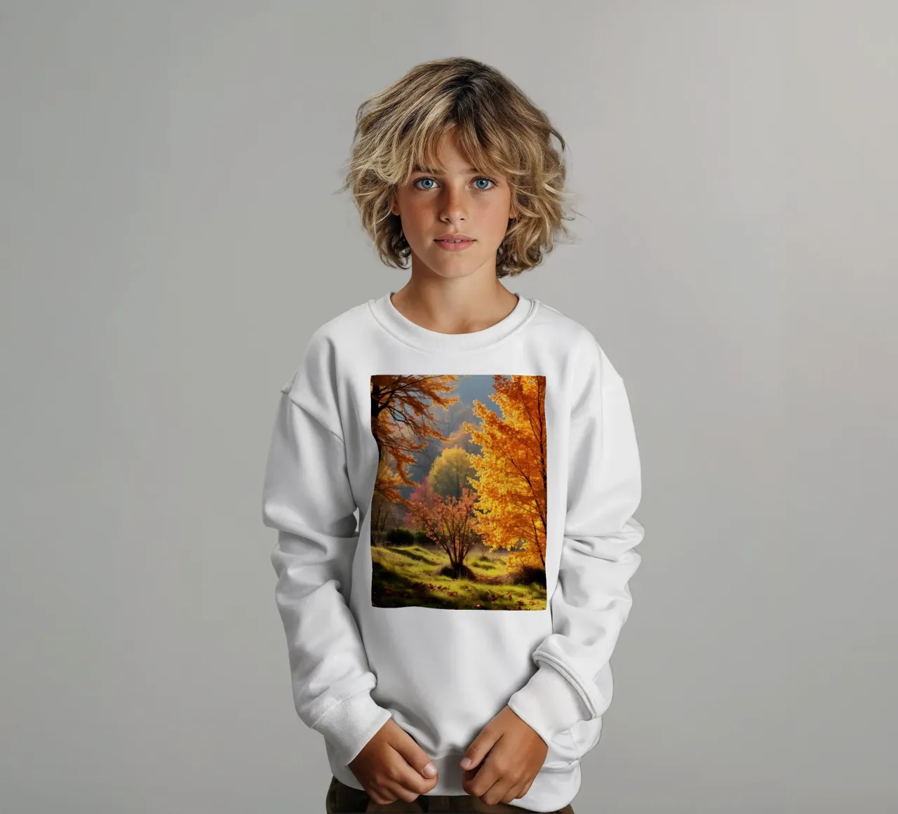 Vibrante fogliame autunnale in una foresta che mostra foglie colorate felpa bambino da DesignDoodle