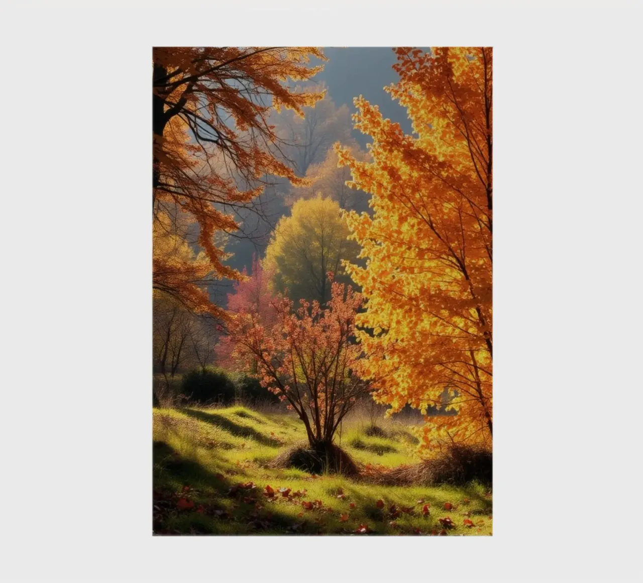 Feuillage d'automne vibrant dans une forêt présentant des feuilles colorées carnet de notes de DesignDoodle
