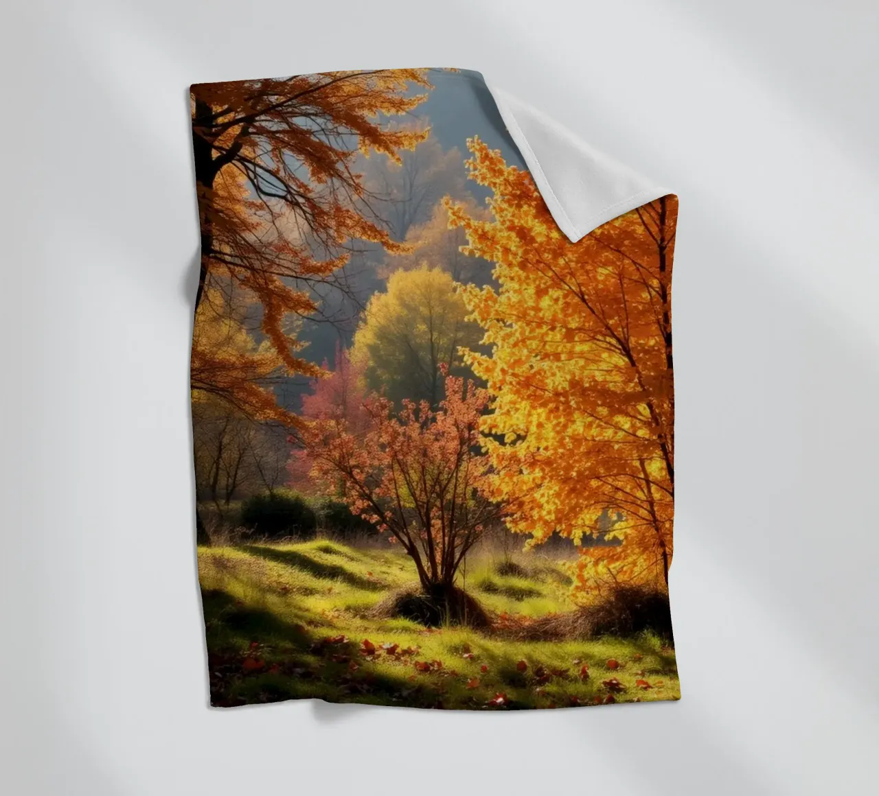 Vibrante fogliame autunnale in una foresta che mostra foglie colorate coperta in pile da DesignDoodle