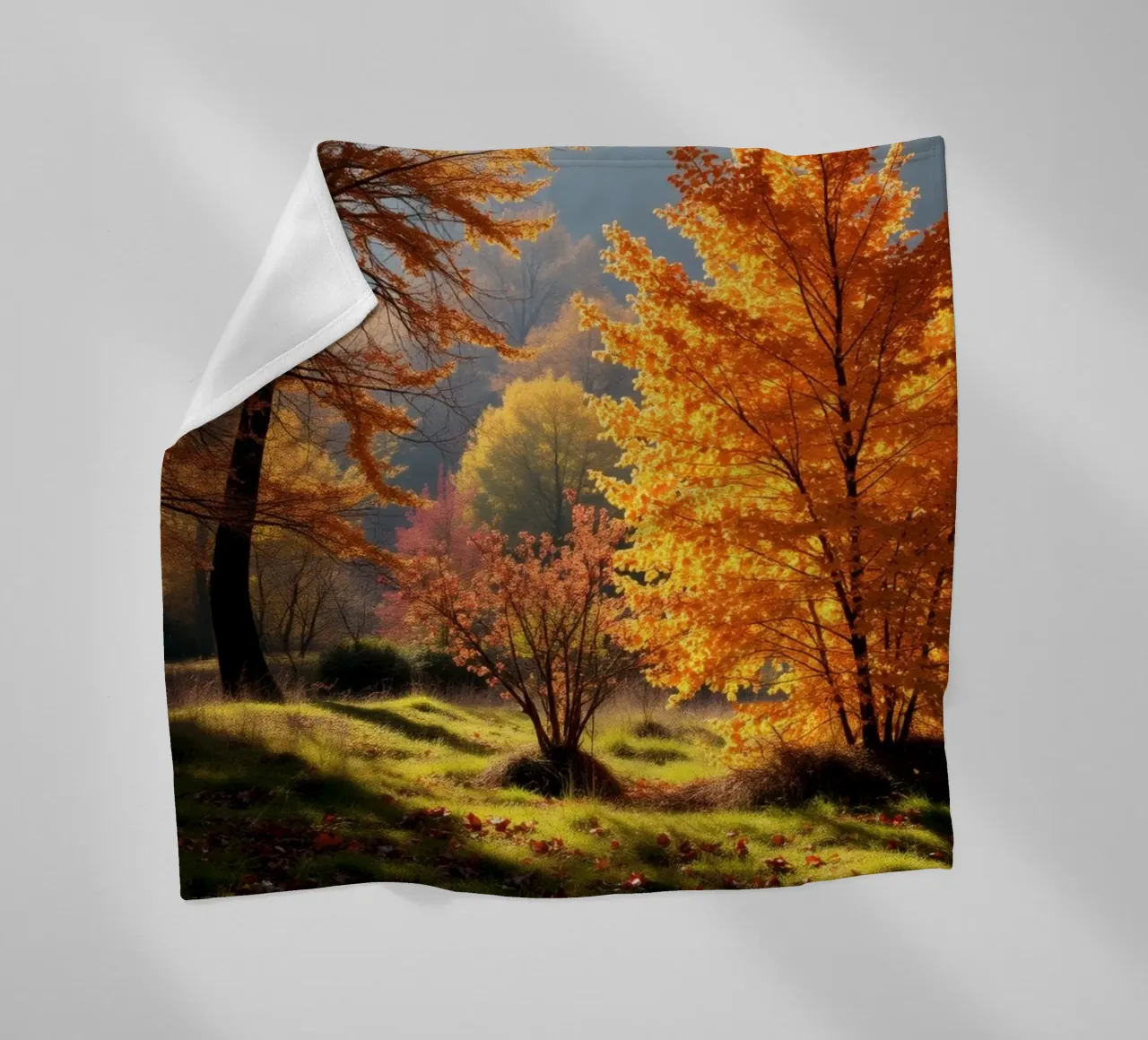 Vibrante fogliame autunnale in una foresta che mostra foglie colorate coperta in pile da DesignDoodle