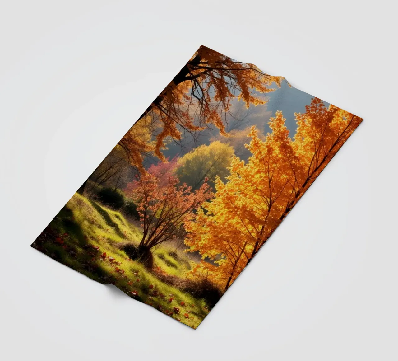 Vibrante fogliame autunnale in una foresta che mostra foglie colorate coperta in pile da DesignDoodle