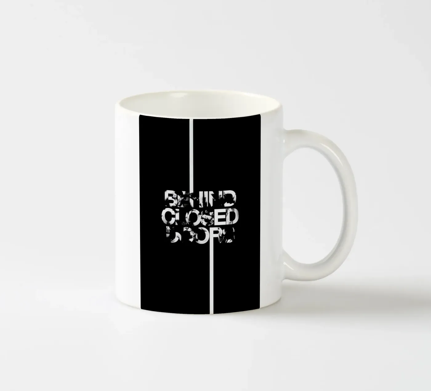 Behind Closed ceramic mug by Petros Afshar