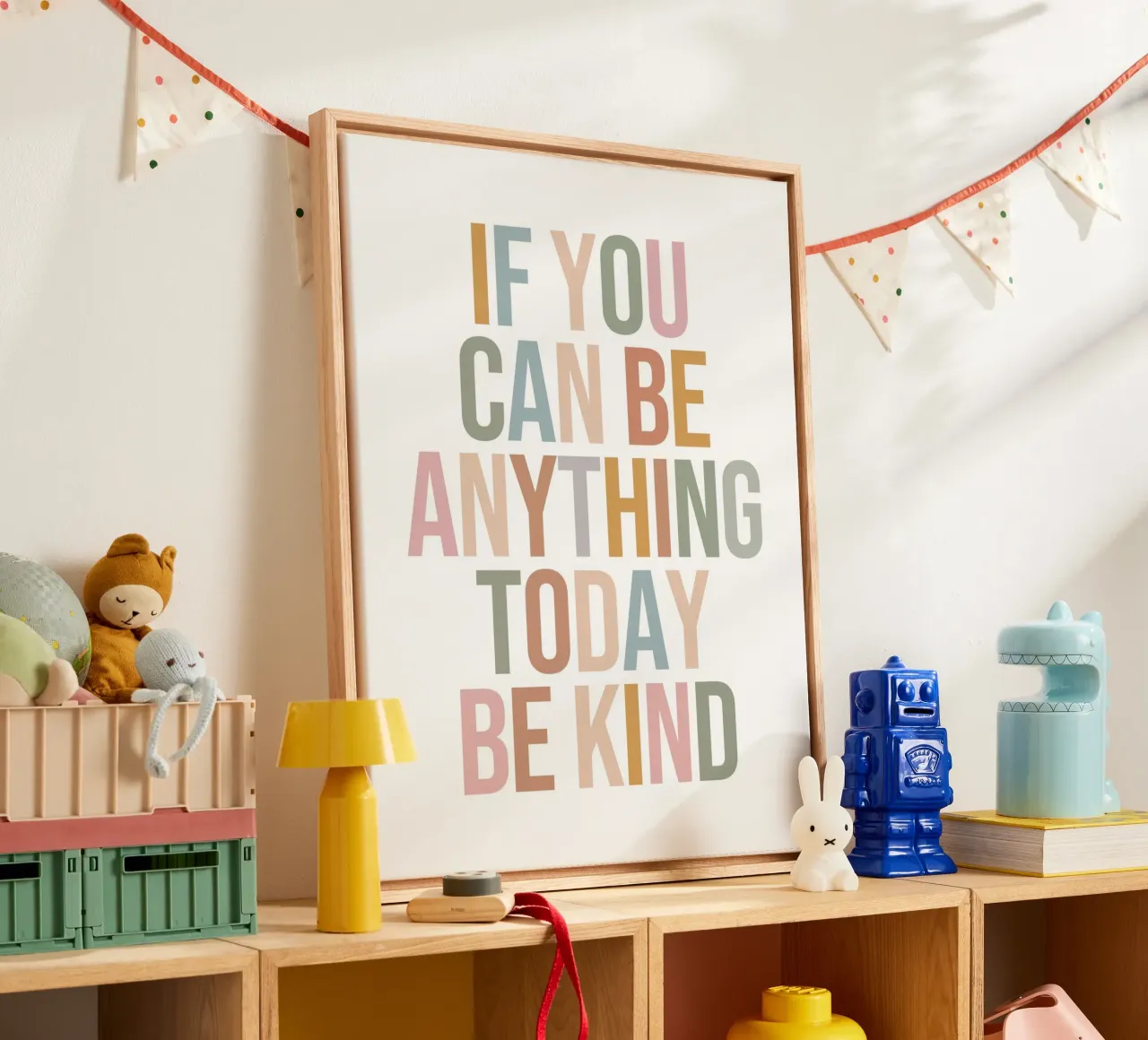 If You Can Be Anything Today Be Kind quote canvas by Paigaam Studio