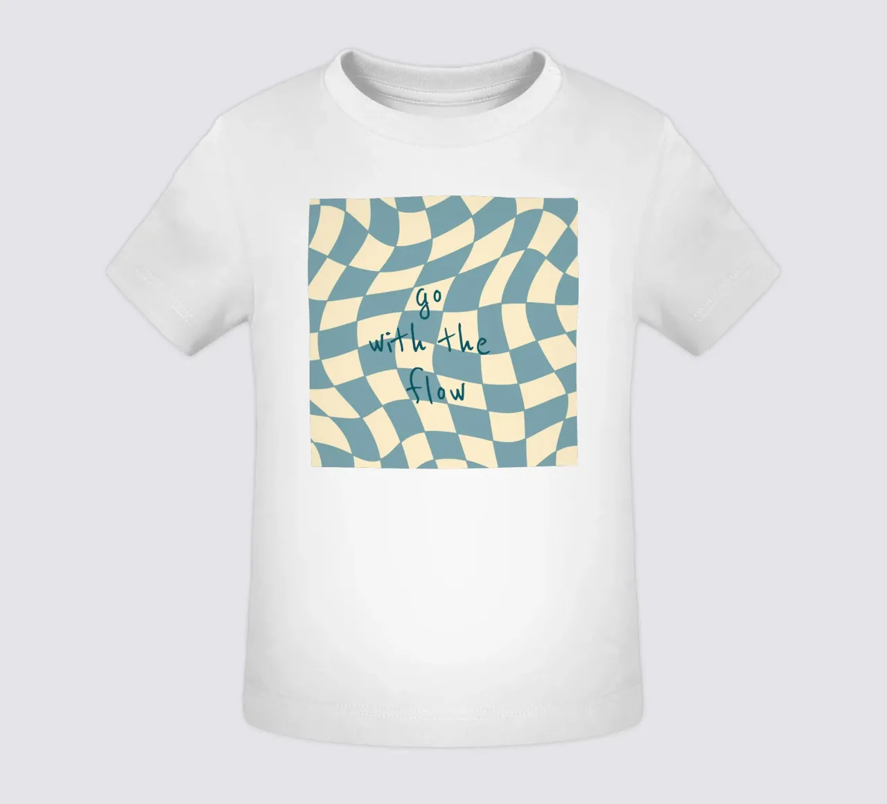 Fließendes Schachbrettmuster blau - gp with the flow maglietta neonato da Illustration Raissa Oltmanns