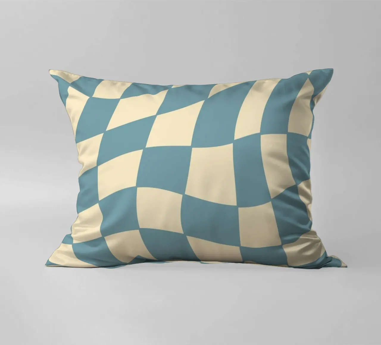 Fließendes Schachbrettmuster blau - gp with the flow cuscino da Illustration Raissa Oltmanns