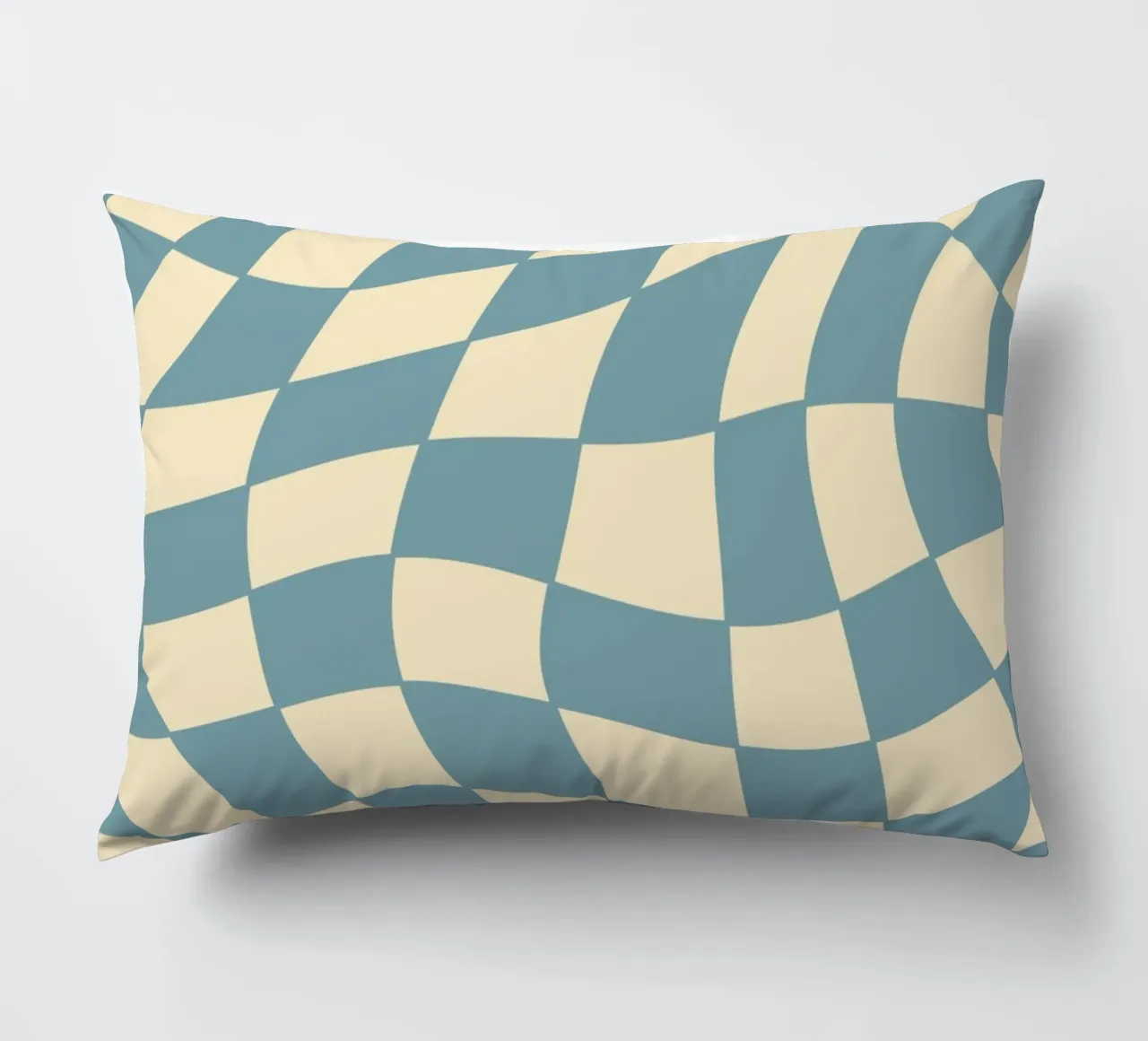 Fließendes Schachbrettmuster blau - gp with the flow cuscino da Illustration Raissa Oltmanns