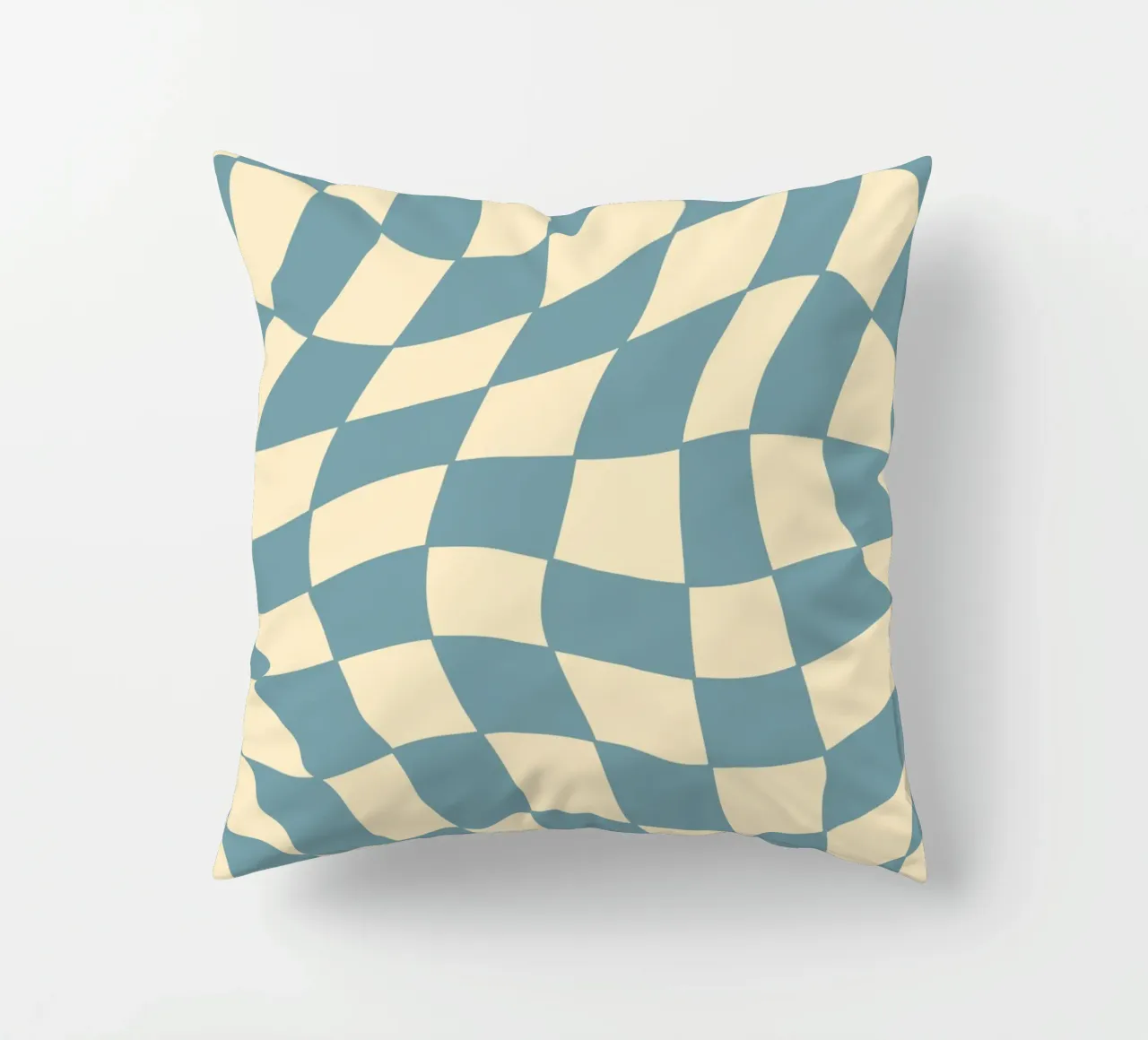 Fließendes Schachbrettmuster blau - gp with the flow cuscino da Illustration Raissa Oltmanns