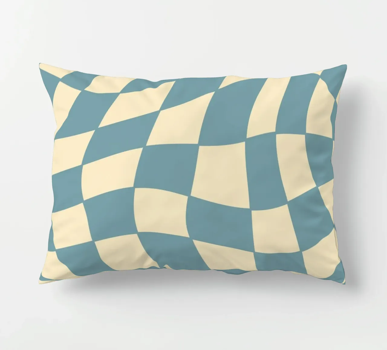 Fließendes Schachbrettmuster blau - gp with the flow cuscino da Illustration Raissa Oltmanns