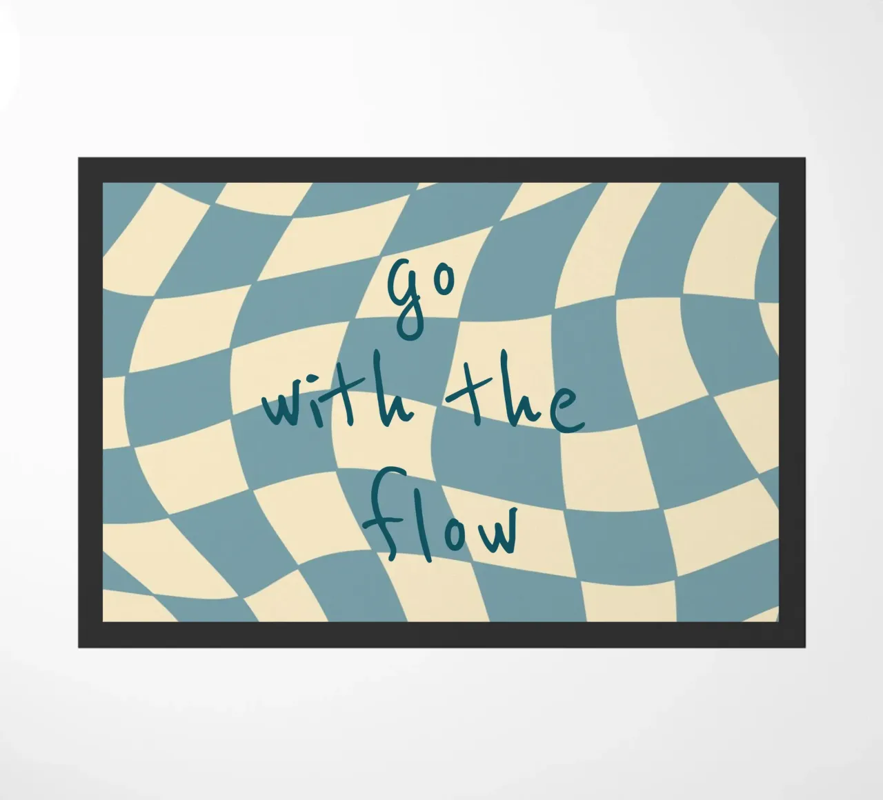 Fließendes Schachbrettmuster blau - gp with the flow zerbino da Illustration Raissa Oltmanns