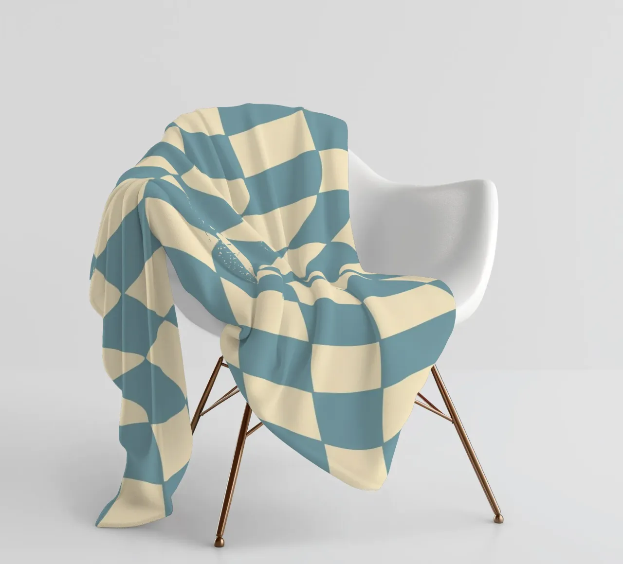 Fließendes Schachbrettmuster blau - gp with the flow coperta in pile da Illustration Raissa Oltmanns