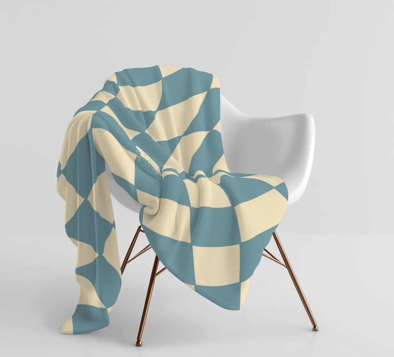 Fließendes Schachbrettmuster blau - gp with the flow coperta in pile da Illustration Raissa Oltmanns