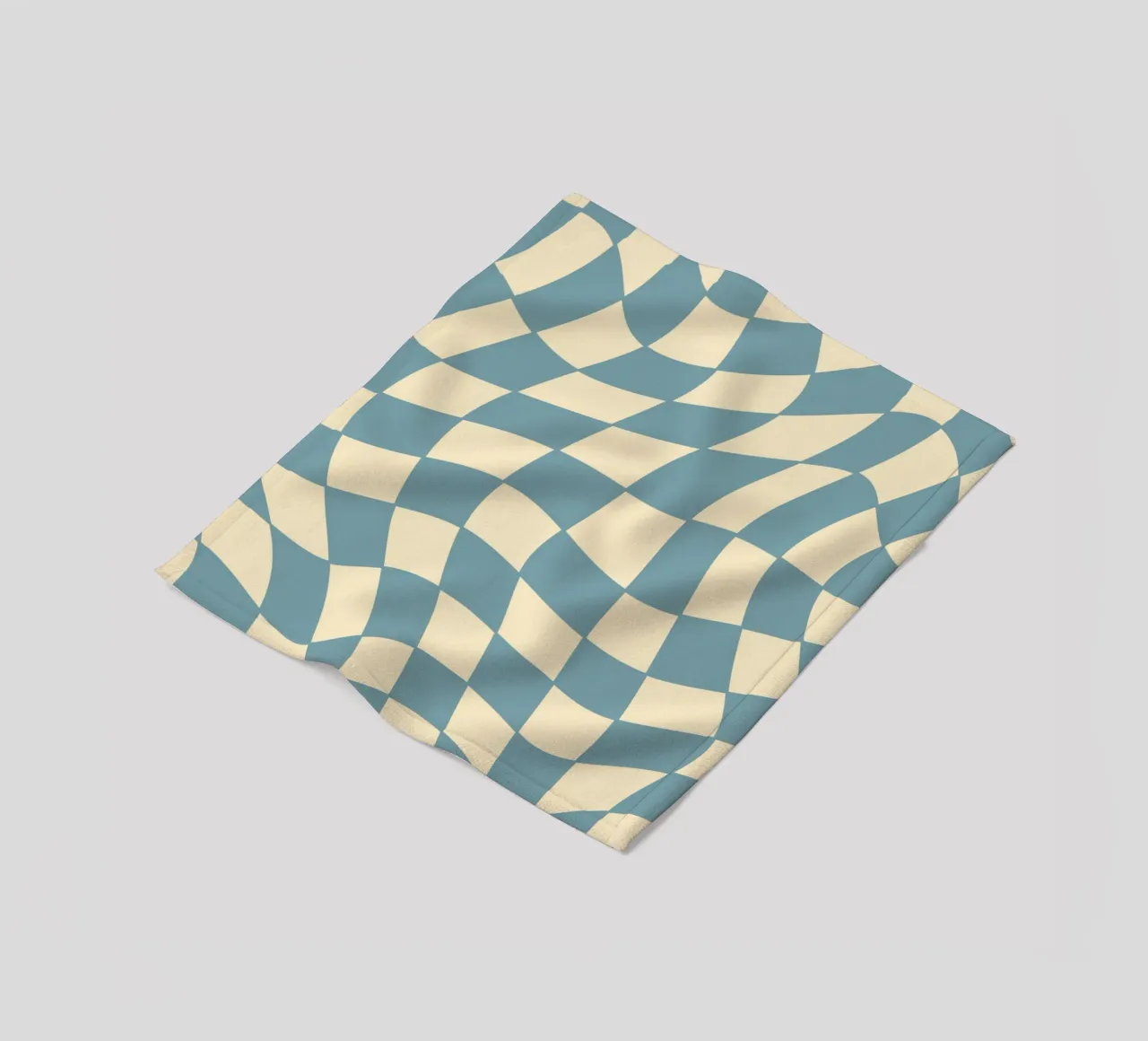 Fließendes Schachbrettmuster blau - gp with the flow coperta in pile da Illustration Raissa Oltmanns