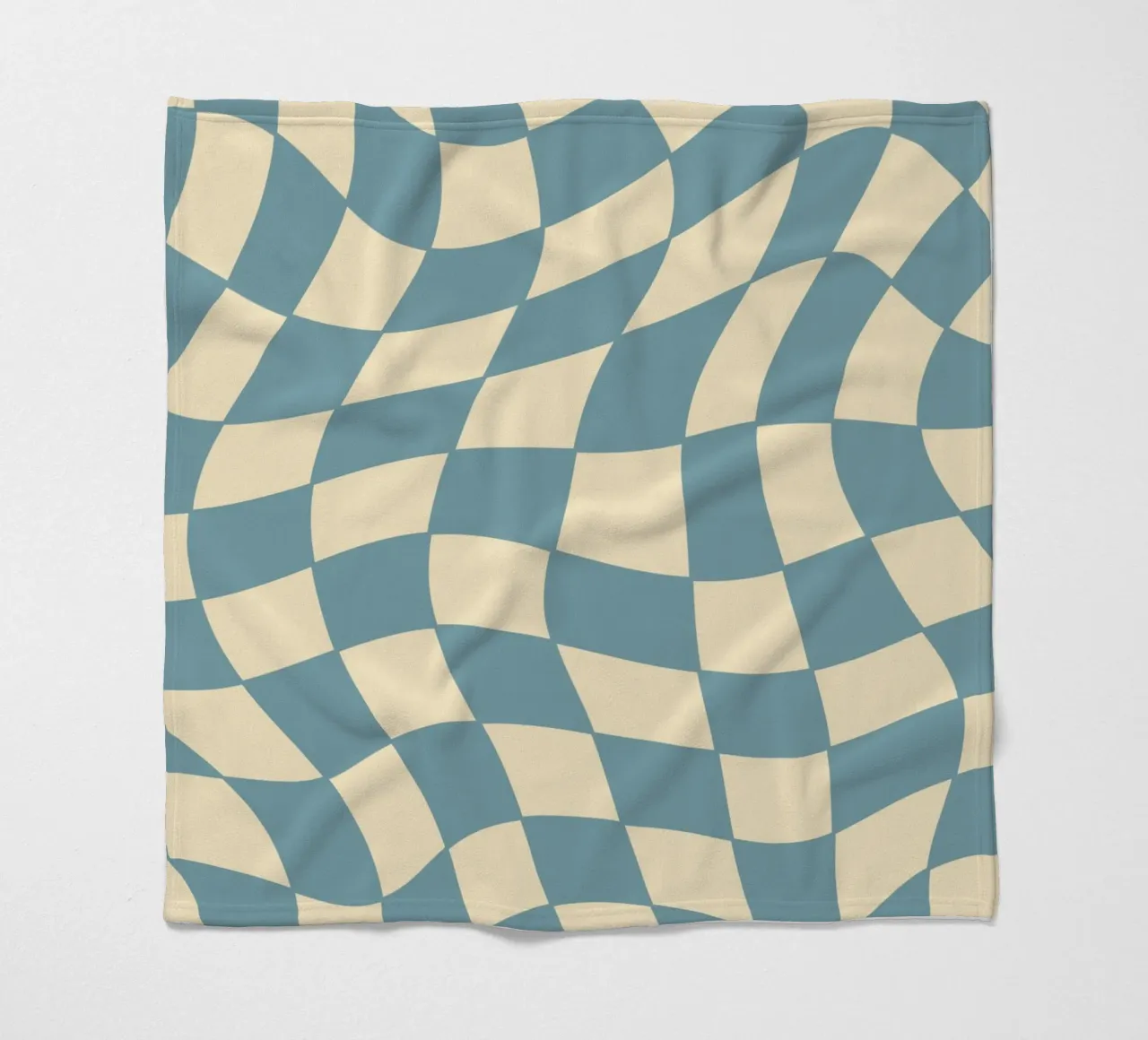 Fließendes Schachbrettmuster blau - gp with the flow coperta in pile da Illustration Raissa Oltmanns