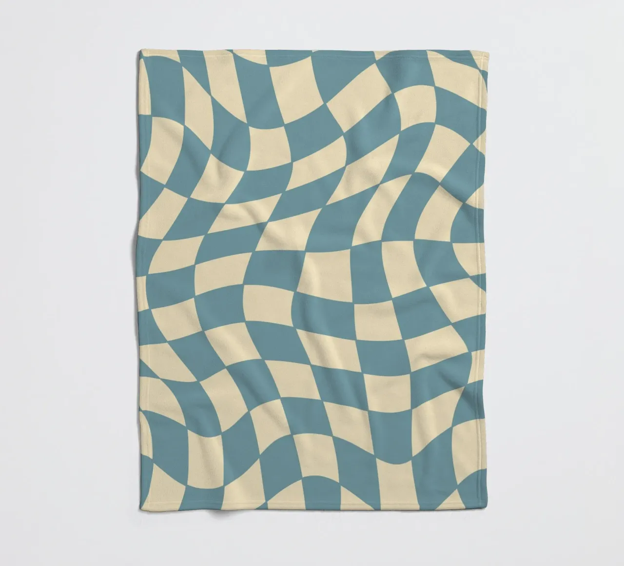 Fließendes Schachbrettmuster blau - gp with the flow coperta in pile da Illustration Raissa Oltmanns